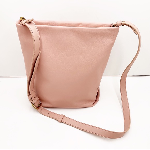 🆕{J. Crew} Oslo Soft Pink Pebble Leather Bucket CrossBody Bag - Picture 5 of 16